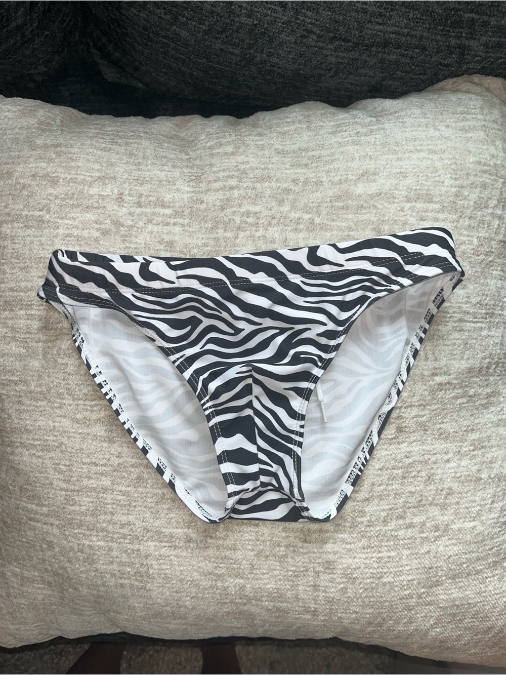Black and White Zebra Print Bikini Bottom. Men’s. Small.